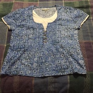 Dress barn blue floral shirt